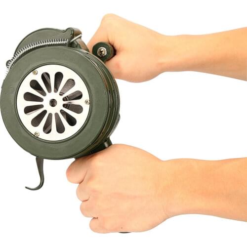 Green Aluminium alloy Crank Hand Operated Air Raid Emergency Safety Alarm Siren Home Self Protection Security