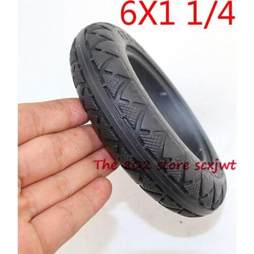 Lightning Delivery 6X1 1/4 Solid Tyre for Folding Bicycle Tires, Mini Surfing Electric Scooters