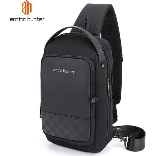 ARCTIC HUNTER Sling Bags for Men Waterproof Crossbody Bag USB Charging Single Bag Male Chest Pack Fit 9.7 Inch Messenger Bolsa