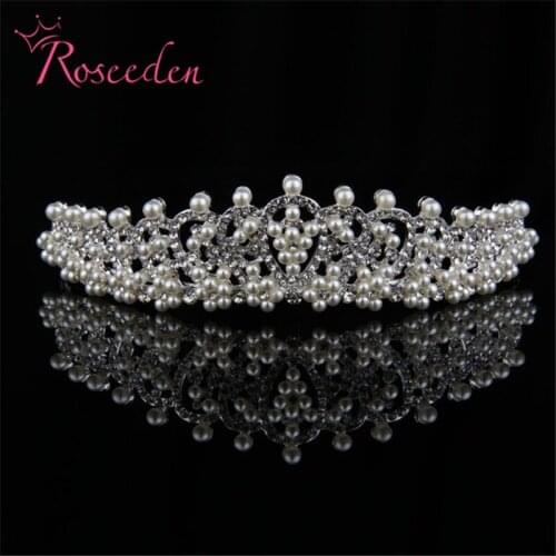 Drilling pearls floral bridal tiaras and crowns High quality tiara de noiva hairband Bride crown wedding accessories RE497