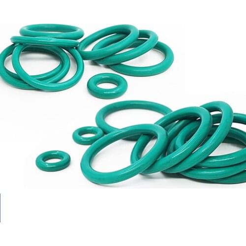 Green Fluorine Rubber(FKM) O-Ring OD 10-70mm Seal Washer Thickness 3.1/3.5mm Heat resistance 280