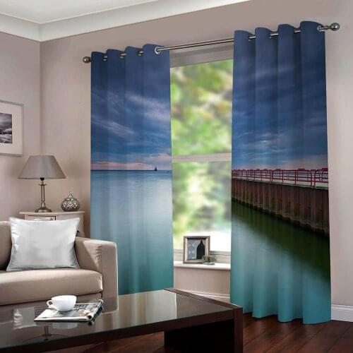 Window Trentment 3D Curtains Blackout Living Room Bedroom Cortains Drapes Modern Kitchen Curtain