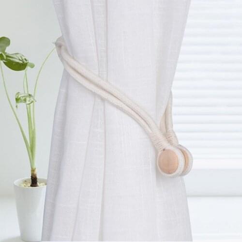 1 Pair of Magnetic Curtain Voile Rope Strap Tieback Holdback Window Treatment Hardware 20 Inch Length