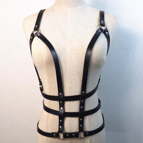 2019 fashion Sexy leather Garter Metal Rivet Punk Goth Harajuku Belts Corset Bondage Cage Leg Straps gift for women Suspenders