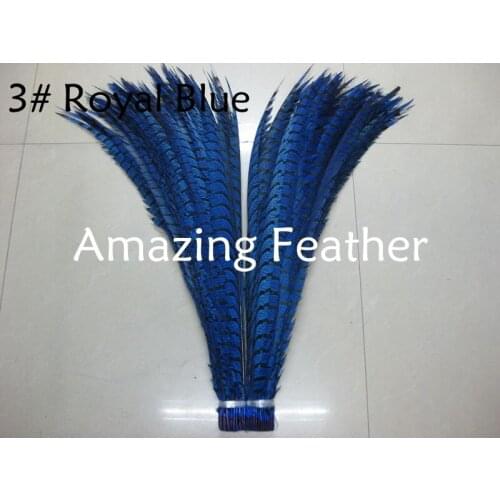 24pcs Royal Blue Colour 30-35inch 80-90cm Copper Pheasant tail Feather,Lady amherst tails,pheasant feather