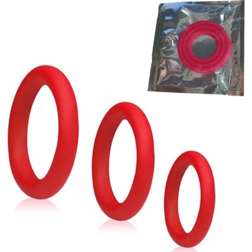 3pcs/set Silicone Durable Penis Ring Adult Men Ejaculation Delay Cock Rubber Rings Penis Enlargement Sex Toys for Male Sex Rings