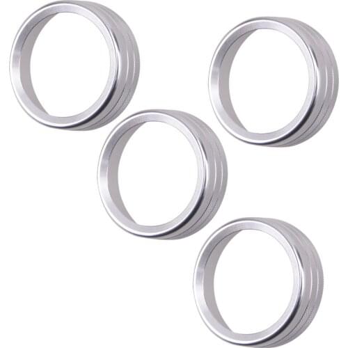 4pcs Silver Air Conditioner Switch CD Button Knobs Ring Trim Decor Accessories fit for Toyota Tacoma 2016 2017 2018 2019 2020