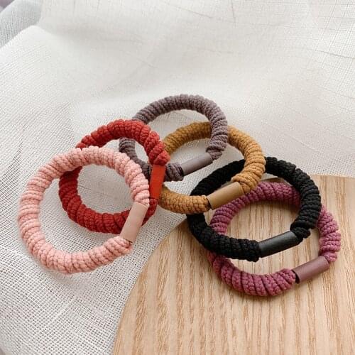 5pcs/lot Solid Color Basic Elastic Hair Bands Women Ponytail Holder Scrunchies Rubber Band Tie Gum Fashion Hair Accessories