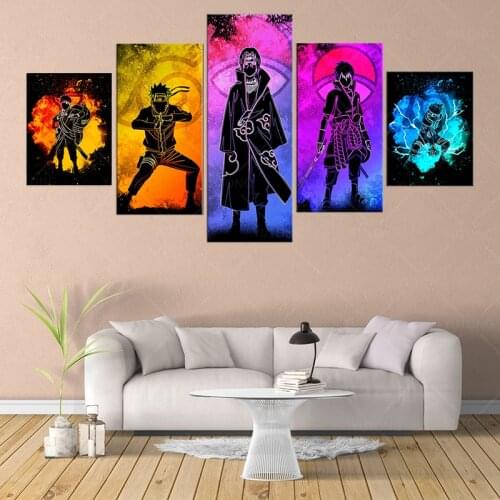 5 Piece Canvas Wall Art Soul Of Ninja Characters Modular Picture Posters Modern Home Decor Living Room Decoration Paintings