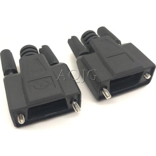 50pcs/lot Black DB9 Shell Serial RS232 Shell Platic DIY Programming Cable Thicker Type Good Quality DB9 9PIN