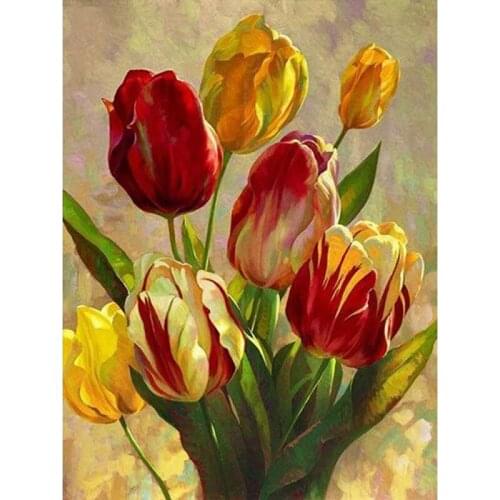 Mosaic Tulip Diamond Embroidery Full diamond Decoration Home 5D DIY Diamond Painting Cross Stitch Flowers