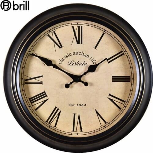 American Wall Clock Vintage Metal Living Room Decoration Black Silent Shabby Chic Wall Watches Home Decor Farmhouse Decor Reloj