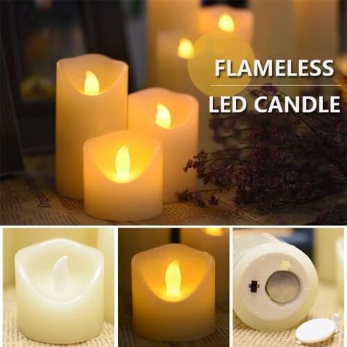 Flameless LED Candle Paraffin Wax Battery Operated Wax Candle for Party New Year Christmas Decorative Home Wedding Decoration