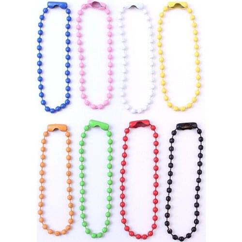10pcs Round Ball Bead Chains 12cm Length Dog Tag Bulk Chains With Connector For DIY Pendant Jewelry Findings