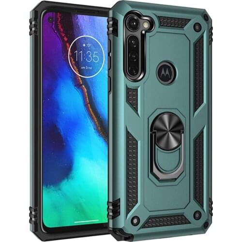 For Motorola Moto G8 Power Lite G Fast Stylus E6 Plus Play E7 E 2020 One Fusion Hyper Macro Vision Magnetic Hard Armor Ring Case