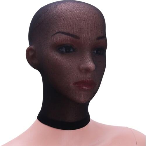 Erotic Stockings Headgear Black Unisex Sexy Lingerie Masks Sheer Headwear Bondage Costume Gay Stockings Headgear for Role Play