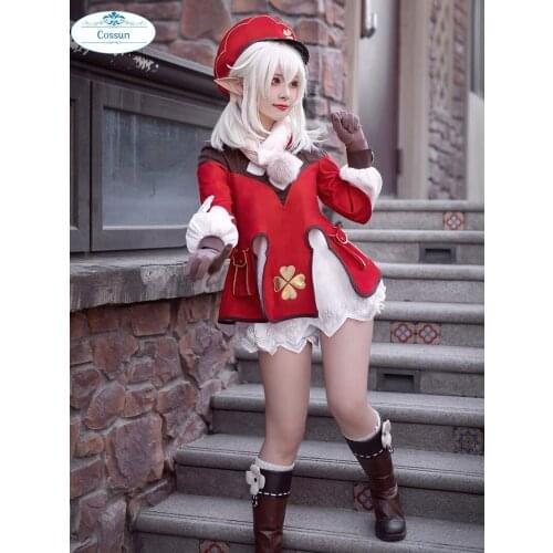 Game Genshin Impact Cosplay Halloween Klee Genshin Impact Klee Cosplay costume full set Lolita red dress