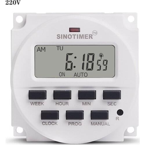 SINOTIMER TM618sH Interval Power Supply 7 Days Weekly Programmable Digital Electronic Lighting Daily Timer Switch