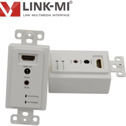 LINK-MI 60M Wallplate HDMI Extender over Single Cat5e/6 with IR 1080p 3D Video for North America Standard Wallplate