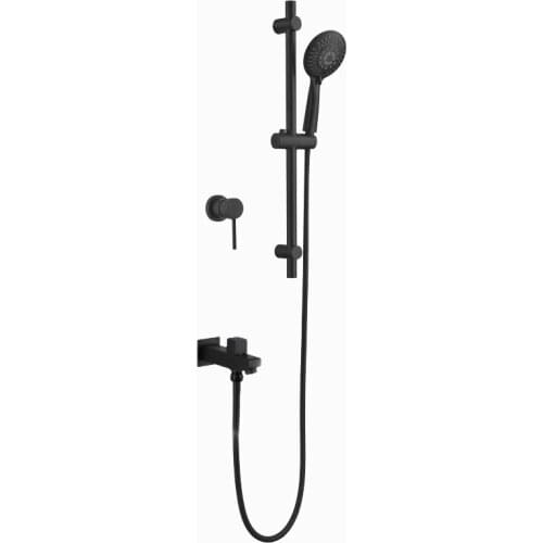 Matte Black Finish Brass Bathroom Shower Faucet Set Mixer Tap With Shower Sliding Bar Bath Set SB450