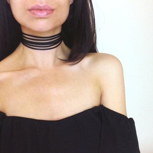 Fashion Black Women Collar Choker Necklaces for Girls Multi Layers Woman Pendants Jewelry Necklace Boho Necklace