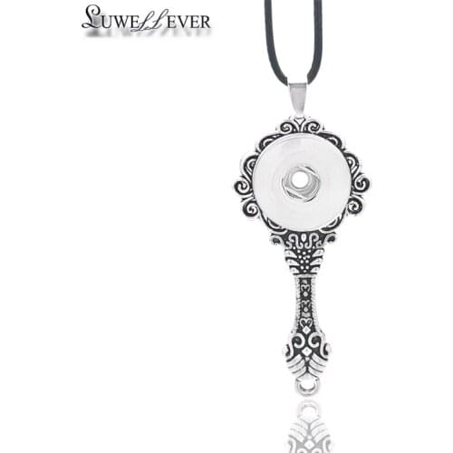 Fashion Interchangeable Mirror Ginger Necklace 304 Fit 18mm Snap Button Pendant Necklace Charm Jewelry For Women Gift