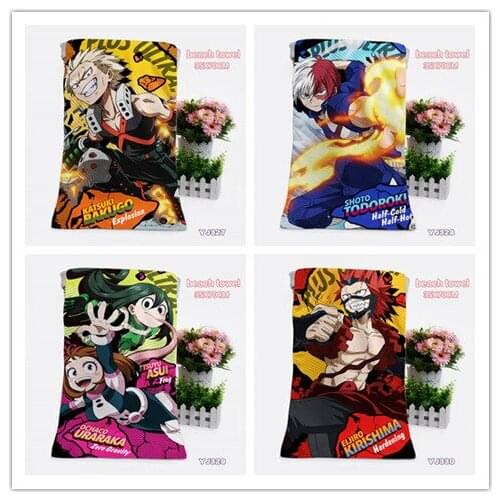 IVYYE My Hero Academia Style Fashion Customized Anime Bath Towels Handkerchief Soft Face Towel Cartoon Washcloth Unisex NEW