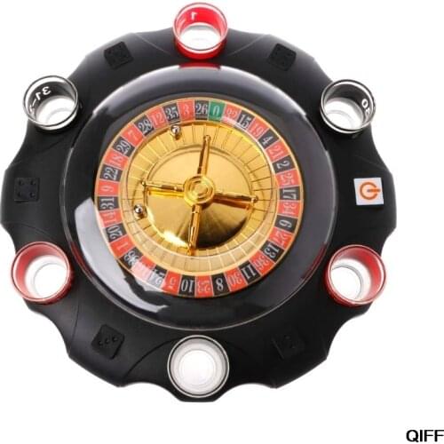 Drop Ship&Wholesale Electric Drinking Game Set Roulette Adult Party Casino Style 6 Shot Glasses Gift May06