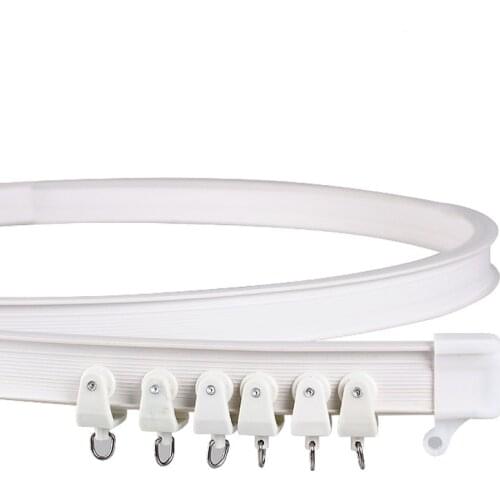 1M Curtain Rail Nano Silencer Curtains Accessories For Room Shower Balcony Windows Bendable Plastic White Track Home Decorative