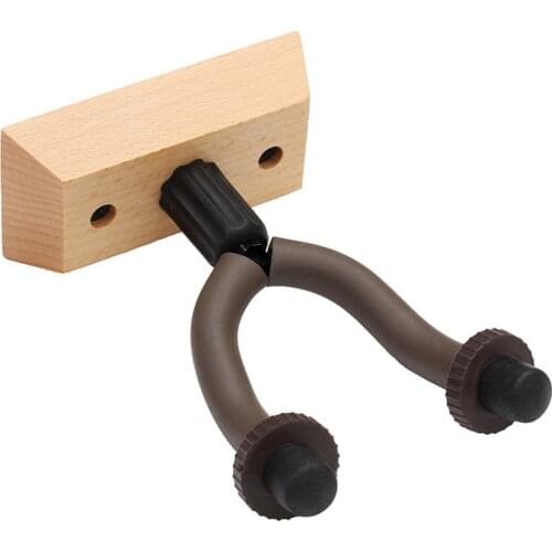 Wall Mount Ukulele Guitar Hanger Hook Ukelele Uke Stringed Instrument Holder Keeper Auto Grip System Rubber Cushion Wood Base