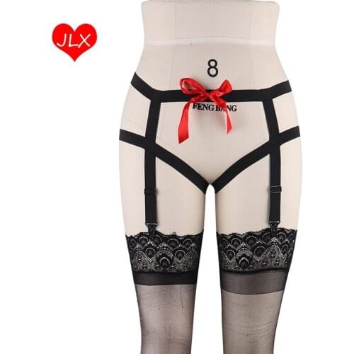 Bow Harness Garter Belt Elastic Goth Lingerie Cage Suspender Belt Bondage Harness Sexy Wedding Garter Fetish Leg Stockings Belt