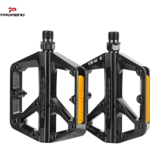 PROMEDN bicycle pedal wide-surface non-slip aluminum alloy pedal DU bearing with reflector wear-resistant mountain bike parts
