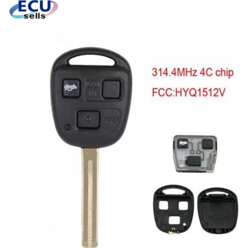 3 Buttons Remote Key for Lexus ES300 GS300 IS300 314.4MHz 4C chip FCC:HYQ1512V