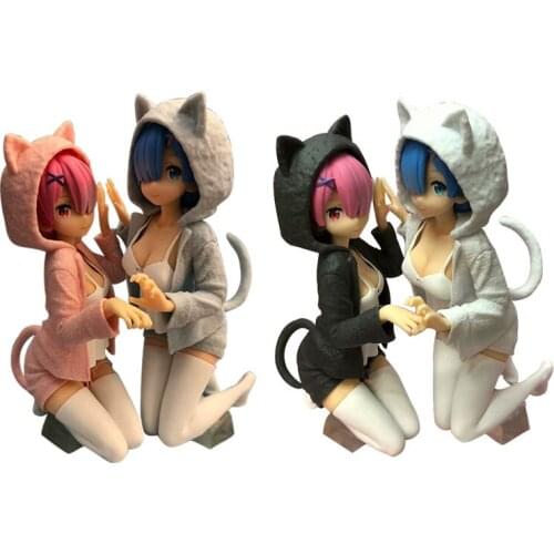 Re Life a Different World from Zero Rem Ram 2 Style Cat Ver. PVC Action Figure Model Anime Figure Collectible Toy Doll Gifts