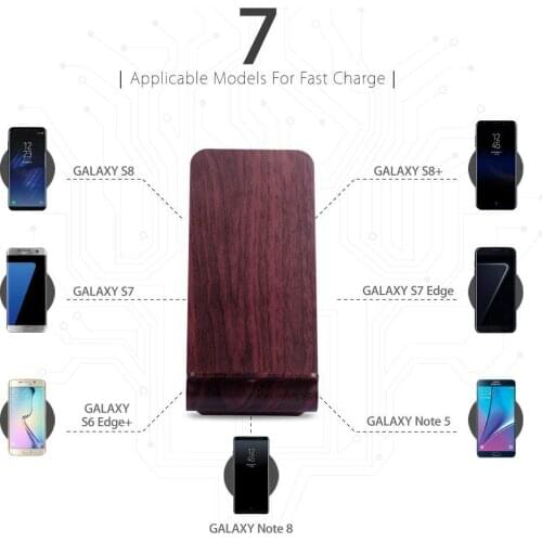 Retro Wood Stand Fast Qi Wireless Charger Dock Mount Holder For iPhone X 8 8 Plus For Samsung S8 S7