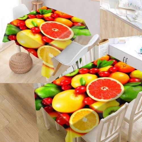 Fruits Pattern Custom Table Cloth Oxford Print Rectangular Waterproof Oilproof Table Cover Square Wedding Tablecloth