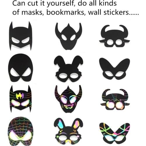 2021 New Scratch Art Set, 50 Piece Rainbow Magic Scratch Paper for Kids Black Scratch Off