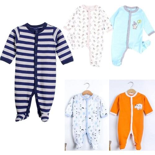 Random 3pcs Baby Clothing New Baby Boy Newborn Clothes Romper Long Sleeve Jumpsuits Infant Cotton Climb Clothes 0-24 M Play Mats