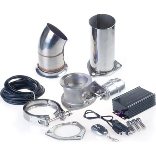 Universal 2.5''/3" Exhaust Vacuum Pump Electric Exhaust Cut Out Valve Exhaust Pipe Muffler Kit with Wireless Remote Control