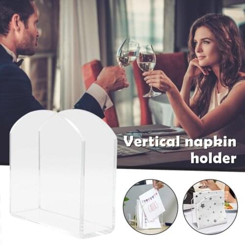 Vertical Napkin Holder Clear Plastic Tissue Dispenser Storage Case for Home Restaurant Dining Table 12*12*5cm WXV Sale
