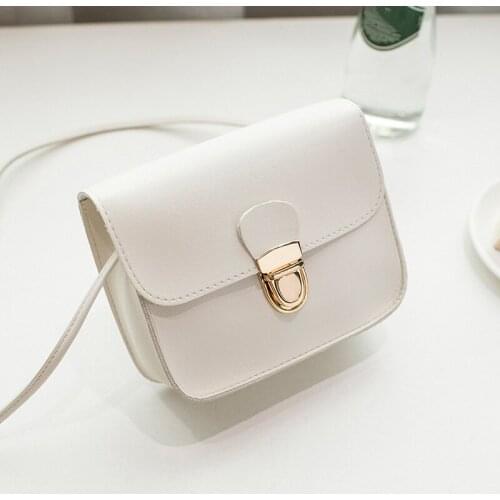 High Quality 2021 New Fashion Messenger Bag PU Leather Solid color Cover Lock Shoulder Crossbody Bag