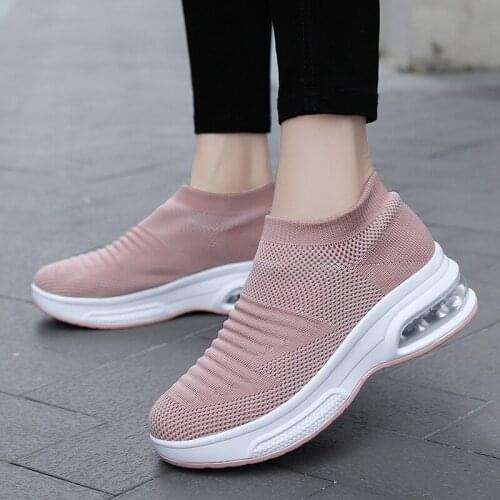 Ladies Trainers Casual Mesh Sneakers Pink Women Flat Shoes Lightweight Soft Sneakers Breathable Footwear Basket Shoes Plus Size