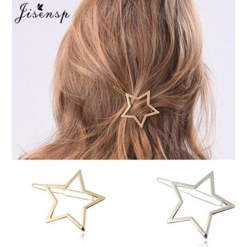 Jisensp New Fashion Women Girls Hairpins Hollow Star Hair Clip Simple Creative Hair Pin Hair Decorations Jewelry Accessories