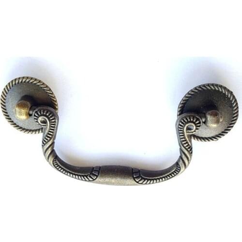 20pcs 12.3cm Antique Bronze Metal Handle Drawer Ambry Case Wooden Jewellery Gift Furniture Box Cabinet Decoration Swan ZincAlloy