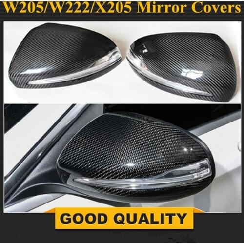 2015 2016 mercedes c class w205 carbon fiber replacement door side wing mirror covers for benz e W213 s class w222 car styling