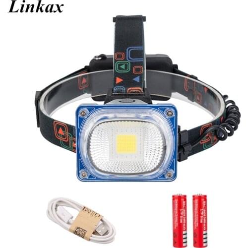2018 Rechargeable COB LED Headlamp 3 Modes LED Head Light Lamp Outdoor Camping Hunting Fishing Flashlight+USB Charging Cable
