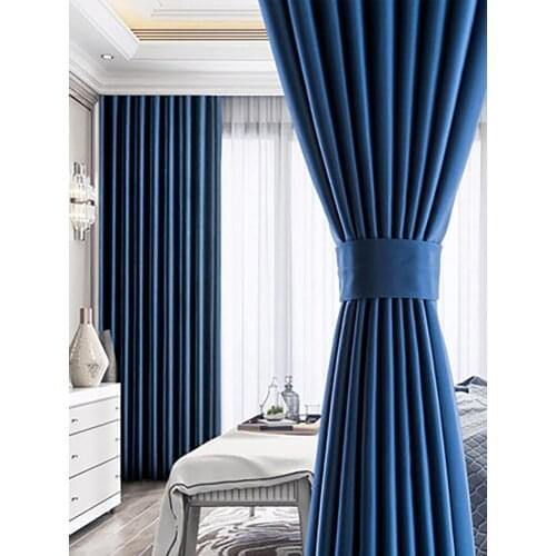 2021 Blackout Curtains For Living Room Para Salon Cortinas Rideau Nordic Modern Minimalist Simplicity Solid Color Curtain