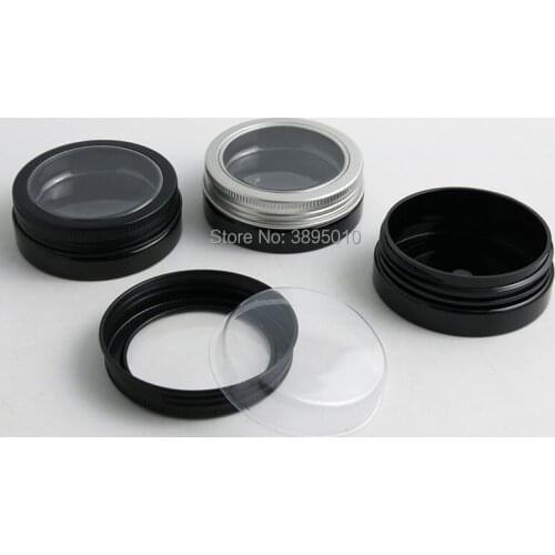 30g Plastic Cosmetic Jar Black Lotion Continer Refillable Jar Eyecream Box F1057