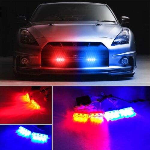 4x 3led DRL Ambulance Police Flasher Strobe light 12 vw toyotaa Car LED blue Warning light Motorcycle Emergency repair lampen