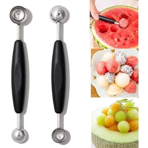 5Pcs Good Grip Non-slip Double-end Melon Kitchen Ice Cream Fruit Spoon